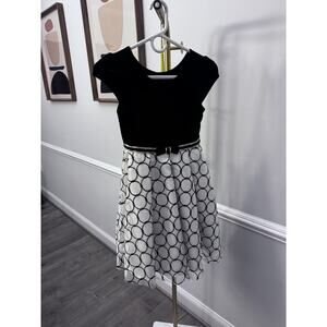 Jona Michelle Girls 10 Special Occasion Dress in Black Gold Swing Layers Velour